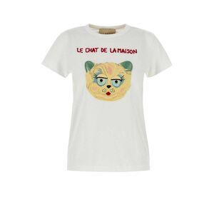 Valentino Garavani Women White Silk T-Shirt